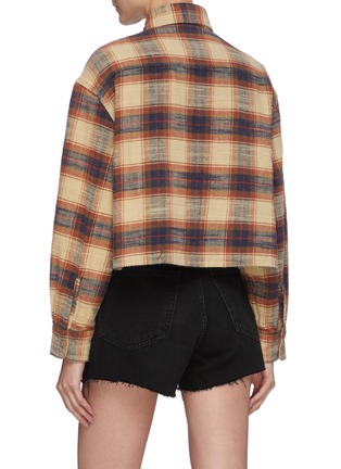 Back View - Click To Enlarge - R13 - Check plaid print oversized crop shirt