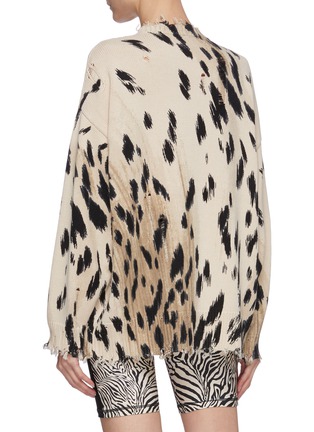 Back View - Click To Enlarge - R13 - Cheetah print frayed hem oversized cotton sweater
