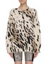 Main View - Click To Enlarge - R13 - Cheetah print frayed hem oversized cotton sweater