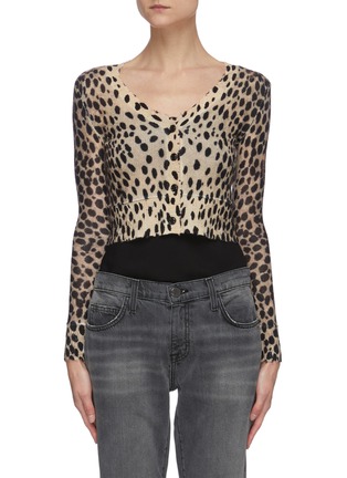 Main View - Click To Enlarge - R13 - Cheetah print crop cashmere cardigan