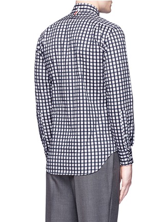 Back View - Click To Enlarge - THOM BROWNE  - Buffalo check cotton dobby shirt