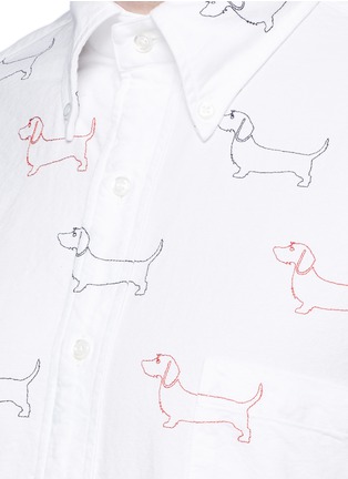 Detail View - Click To Enlarge - THOM BROWNE  - Hector' embroidery cotton Oxford shirt
