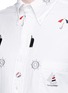 Detail View - Click To Enlarge - THOM BROWNE  - Travel icon embroidery hopsack shirt