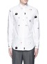 Main View - Click To Enlarge - THOM BROWNE  - Travel icon embroidery hopsack shirt