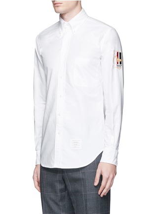 Front View - Click To Enlarge - THOM BROWNE  - 'Hector' crest embroidery Oxford shirt