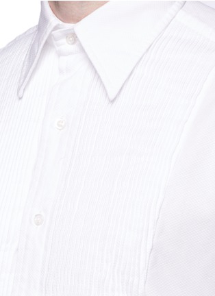 Detail View - Click To Enlarge - THOM BROWNE  - Pleat bib cotton piqué tuxedo shirt