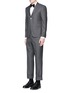 Figure View - Click To Enlarge - THOM BROWNE  - Pleat bib cotton piqué tuxedo shirt