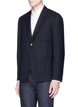 Front View - Click To Enlarge - THOM BROWNE  - Wool blend bouclé blazer