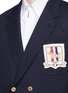 Detail View - Click To Enlarge - THOM BROWNE  - Hector crest distressed cavalry twill blazer