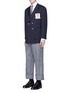 Figure View - Click To Enlarge - THOM BROWNE  - Hector crest distressed cavalry twill blazer