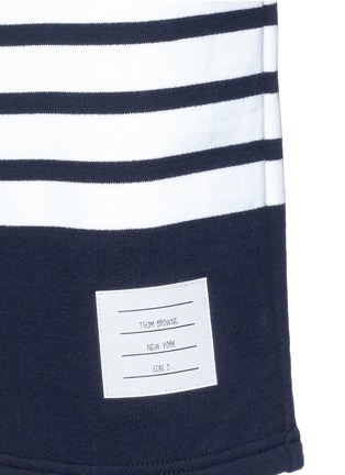 Detail View - Click To Enlarge - THOM BROWNE - Stripe French terry sweat shorts