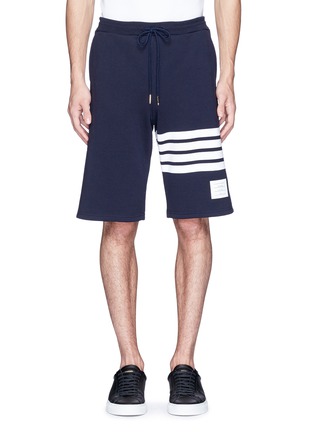 Main View - Click To Enlarge - THOM BROWNE - Stripe French terry sweat shorts
