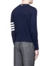 Back View - Click To Enlarge - THOM BROWNE  - Stripe sleeve cashmere sweater