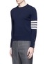 Front View - Click To Enlarge - THOM BROWNE  - Stripe sleeve cashmere sweater