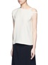 Front View - Click To Enlarge - HELMUT LANG - Asymmetric strap one shoulder crepe top