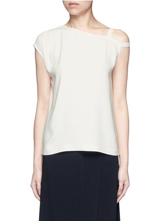 Main View - Click To Enlarge - HELMUT LANG - Asymmetric strap one shoulder crepe top