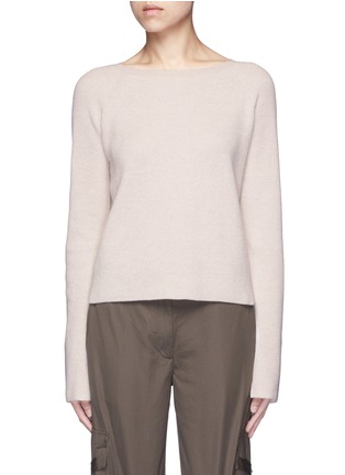 Main View - Click To Enlarge - HELMUT LANG - Ribbon sleeve wool-cashmere ribbed sweater