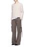 Figure View - Click To Enlarge - HELMUT LANG - Ribbon sleeve wool-cashmere ribbed sweater