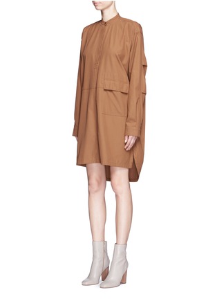 Front View - Click To Enlarge - HELMUT LANG - Cotton twill parka shirt dress
