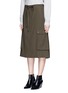 Front View - Click To Enlarge - HELMUT LANG - Utility pocket tie waist cotton twill skirt