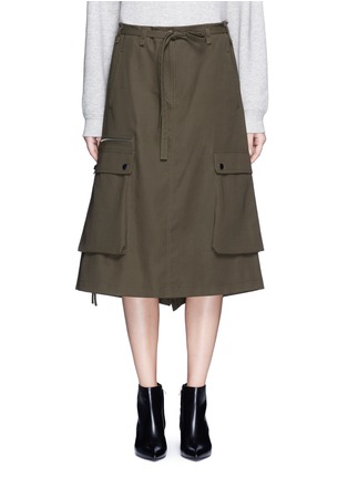Main View - Click To Enlarge - HELMUT LANG - Utility pocket tie waist cotton twill skirt