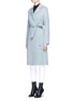 Front View - Click To Enlarge - HELMUT LANG - Double face wool-cashmere belted coat