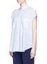 Front View - Click To Enlarge - HELMUT LANG - Cotton lawn cap sleeve shirt