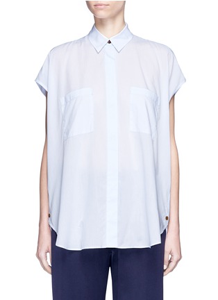 Main View - Click To Enlarge - HELMUT LANG - Cotton lawn cap sleeve shirt