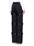 Back View - Click To Enlarge - ALEXANDER MCQUEEN - Satin buckled strap wool-silk pants