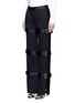 Front View - Click To Enlarge - ALEXANDER MCQUEEN - Satin buckled strap wool-silk pants