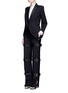 Figure View - Click To Enlarge - ALEXANDER MCQUEEN - Satin buckled strap wool-silk pants