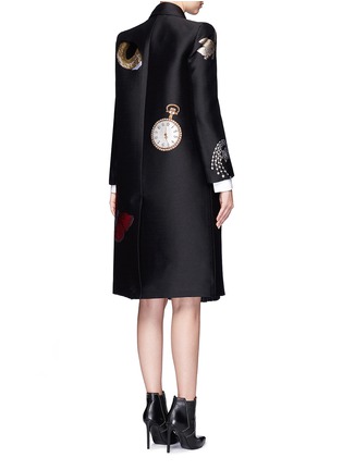 Back View - Click To Enlarge - ALEXANDER MCQUEEN - 'Vanity Obsession' metallic jacquard silk blend coat