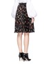 Back View - Click To Enlarge - ALEXANDER MCQUEEN - 'Vanity Obsession' print plissé chiffon skirt