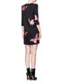Back View - Click To Enlarge - ALEXANDER MCQUEEN - Moth jacquard slanted pleat crepe dress