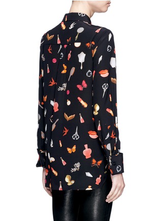Back View - Click To Enlarge - ALEXANDER MCQUEEN - Obsession print crepe shirt