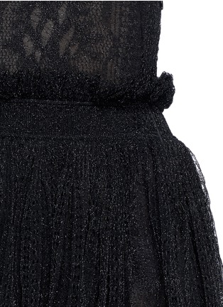 Detail View - Click To Enlarge - ALEXANDER MCQUEEN - Metallic open weave V-neck dress
