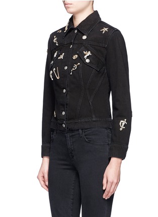 Front View - Click To Enlarge - ALEXANDER MCQUEEN - 'Surreal Obsessions' embellished denim jacket