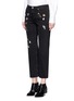 Front View - Click To Enlarge - ALEXANDER MCQUEEN - 'Surreal Obsessions' embellished cropped jeans