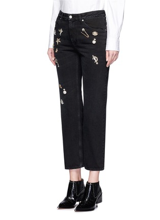 Main View - Click To Enlarge - ALEXANDER MCQUEEN - 'Surreal Obsessions' embellished cropped jeans