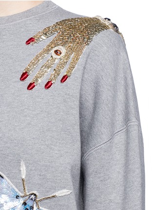 Detail View - Click To Enlarge - ALEXANDER MCQUEEN - Obsession charm sequin embellished fleece sweatshirt