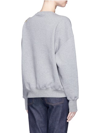 Back View - Click To Enlarge - ALEXANDER MCQUEEN - Obsession charm sequin embellished fleece sweatshirt