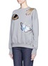Front View - Click To Enlarge - ALEXANDER MCQUEEN - Obsession charm sequin embellished fleece sweatshirt