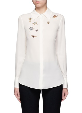 Main View - Click To Enlarge - ALEXANDER MCQUEEN - 'Surreal Obsessions' embellished silk shirt