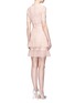 Back View - Click To Enlarge - ALEXANDER MCQUEEN - Lace panel metallic open knit flare dress