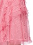 Detail View - Click To Enlarge - ALEXANDER MCQUEEN - Ruffled silk open knit cold shoulder dress