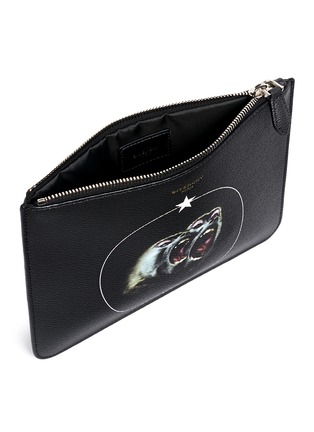 Detail View - Click To Enlarge - GIVENCHY - 'Monkey Brothers' faux leather zip pouch
