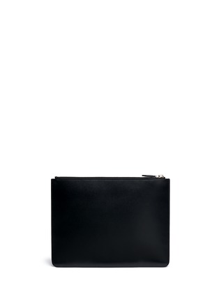 Back View - Click To Enlarge - GIVENCHY - Logo print leather zip pouch