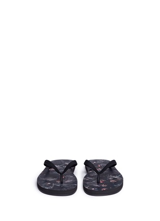 Front View - Click To Enlarge - GIVENCHY - Monkey print flip flops