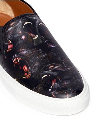 Detail View - Click To Enlarge - GIVENCHY - Monkey print leather skate slip-ons