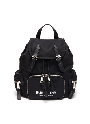 Main View - Click To Enlarge - BURBERRY - ECONYL® leather trim small rucksack